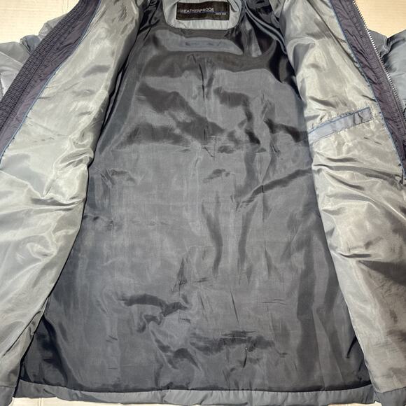 Weatherproof Since 1948 Navy Puffer Jacket Size Large 3 Pockets - Picture 9 of 10